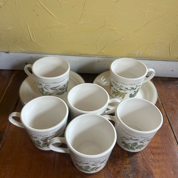 Corningware USA  Thymeless Tea Herbs tea Cups and Saucers - set of 6 - Picture 2 of 6